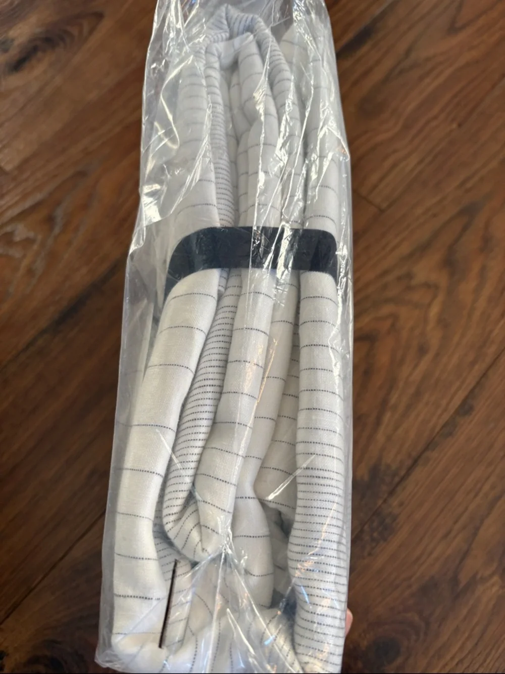 New West Elm White and Black Thin-Stripe Duvet Cover